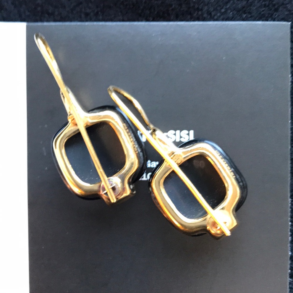 Italian Smoky Quartz Drop Earrings – Gold‑Plated Cushion Cut, by PITTIe - Picture 5 of 9